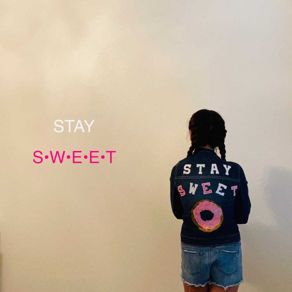 Custom made jean jacket! Size 10/12. Stay sweet!